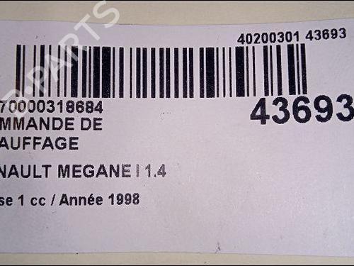Used Climate control RENAULT MEGANE I (BA0/1_) 1.4 e (BA0E, BA0V) (75 hp) 23174486