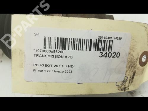 Right front driveshaft PEUGEOT 207 (WA_, WC_) 1.4 HDi | BP9596588M39 