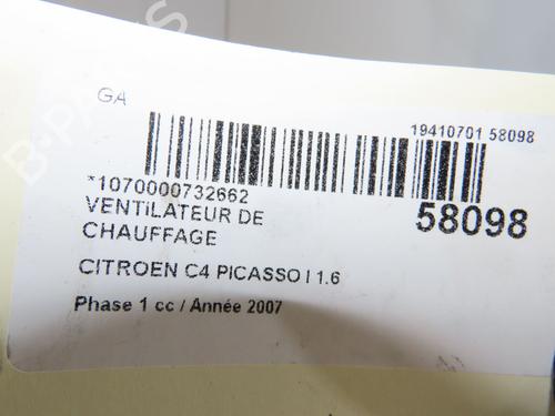Used Heater blower motor Heater blower motor CITROËN C4 Picasso I MPV (UD_) 1.6 HDi (109 hp) 39937944 39937944