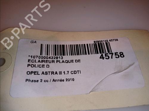 Used Licence plate light OPEL ASTRA H GTC (A04) 1.7 CDTI (L08) (110 hp) 14880680