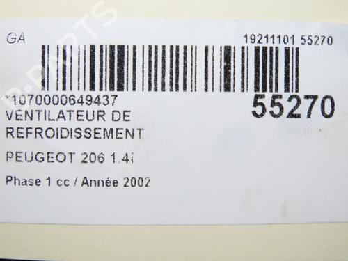 Kjølevifte elektrisk PEUGEOT 206 Hatchback (2A/C) 1.4 i (75 hp) 28801465