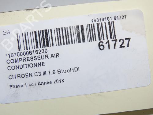 AC compressor CITROËN C3 III (SX) 1.5 BlueHDi 100 (SXYHYP, SXYHTU) | BP39893827M34 - Image 9
