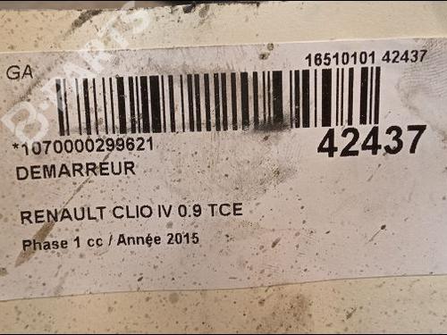 Starter RENAULT CLIO IV (BH_) 0.9 TCe 90 (BHNF, BHMA, BHMH, BHJK, BHJR) | BP9617926M8 