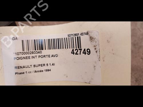 Used Front right interior door handle Front right interior door handle RENAULT SUPER 5 (B/C40_) 1.4 Cat (B/C/407) (58 hp) 9615772 9615772