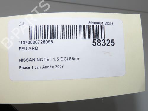 Right taillight NISSAN NOTE (E11, NE11) 1.5 dCi | BP36310658C35  - Image 5