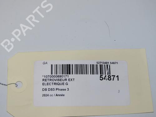 Used Left mirror DS DS 3 / DS 3 CROSSBACK (UR_, UC_, UJ_) 1.2 PureTech 130 (URHNSS) (131 hp) 31748000