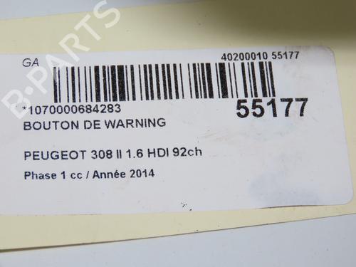 Comutador / Botão 4 piscas PEUGEOT 308 II (LB_, LP_, LW_, LH_, L3_) 1.6 HDi (92 hp) 32354718