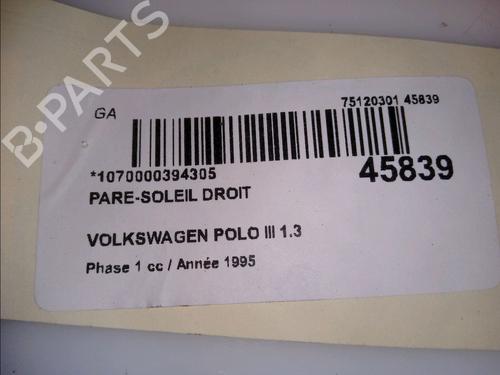 Used Right sun visor VW POLO III (6N1) 55 1.3 (55 hp) 23177484