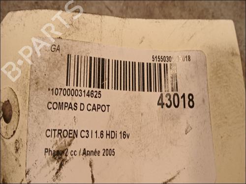 Used Hinge/Door check strap CITROËN C3 I (FC_, FN_) 1.6 16V HDi (90 hp) 14878963