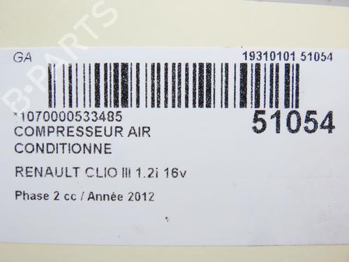 Used AC compressor AC compressor RENAULT CLIO III (BR0/1, CR0/1) 1.2 16V (BR02, BR0J, BR11, CR02, CR0J, CR11) (75 hp) 26383502 26383502