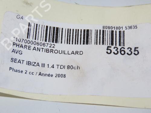 Used Left front fog light SEAT IBIZA III (6L1) 1.4 TDI (80 hp) 28969395