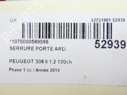 Rear right lock PEUGEOT 308 II (LB_, LP_, LW_, LH_, L3_) 1.2 THP 130 | BP28969048C99 