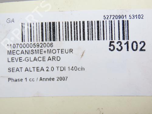 Rear right window mechanism SEAT ALTEA (5P1) 2.0 TDI 16V | BP28968928C25 