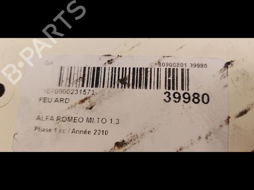 Used Right taillight ALFA ROMEO MITO (955_) 1.3 MultiJet (955AXP1A, 955AYC1A) (95 hp) 9607815