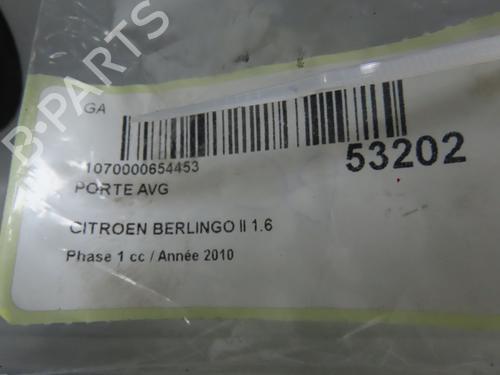 Dør venstre foran CITROËN BERLINGO Box Body/MPV (B9) 1.6 HDi 75 (75 hp) 30092481