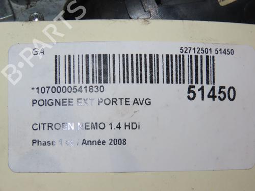 Front left exterior door handle CITROËN NEMO Box Body/MPV (AA_) 1.4 HDi | BP18732149C128 