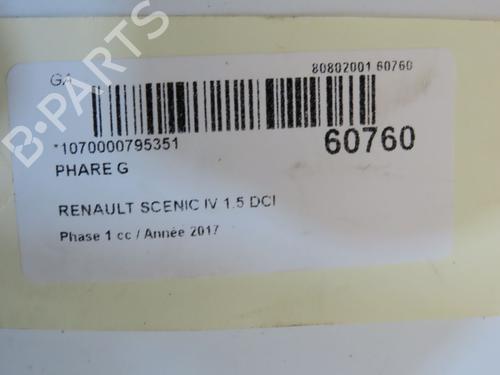 Used Left headlight Left headlight RENAULT SCÉNIC IV (J9_) 1.5 dCi 110 (110 hp) 39893988 39893988
