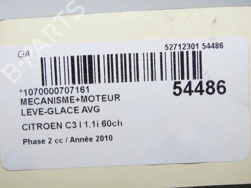 Used Front left window mechanism Front left window mechanism CITROËN C3 II (SC_) 1.1 i (60 hp) 33279302 33279302