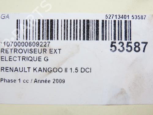 Used Left mirror RENAULT KANGOO / GRAND KANGOO II (KW0/1_) 1.5 dCi (KW0C, KW2C, KW4C) (106 hp) 28968720