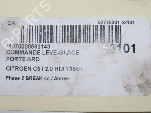 Used Right rear window switch CITROËN C5 II Break (RE_) 2.0 HDi (RERHRH) (136 hp) 32740721
