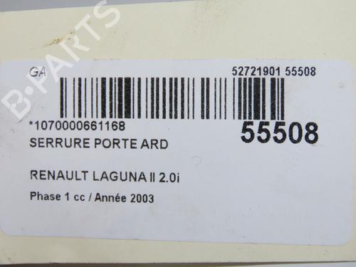 Used Rear right lock Rear right lock RENAULT LAGUNA II (BG0/1_) 2.0 16V (BG00, BG0K, BG0P, BG0W) (135 hp) 33633968 33633968