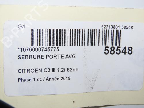 Front left lock CITROËN C3 III (SX) 1.2 VTi 82 | BP36396150C98 - Image 4