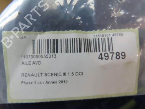 Used Right front fenders RENAULT SCÉNIC III (JZ0/1_) 1.5 dCi (106 hp) 28830889