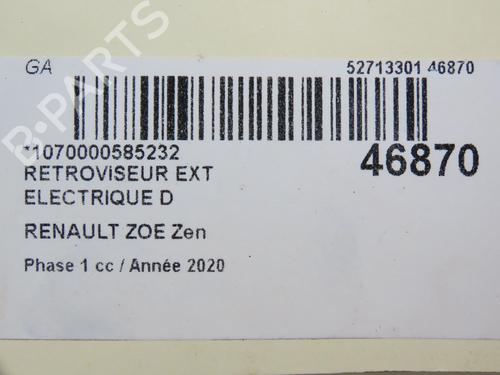 Right mirror RENAULT ZOE (BFM_) ZOE (BFMC, BFMD) | BP28831324C27 
