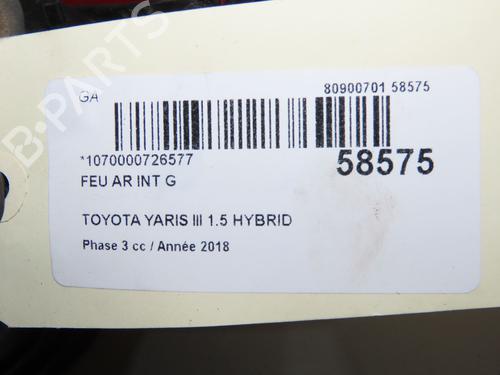 Venstre baglygte bagklap Venstre baglygte bagklap TOYOTA YARIS (_P13_) 1.5 Hybrid (NHP130_) (101 hp) 37275958 37275958