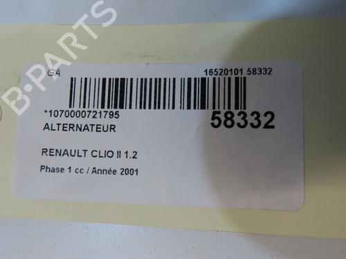 Used Alternator Alternator RENAULT CLIO II (BB_, CB_) 1.2 (BB0A, BB0F, BB10, BB1K, BB28, BB2D, BB2H, CB0A,... (58 hp) 40273942 40273942