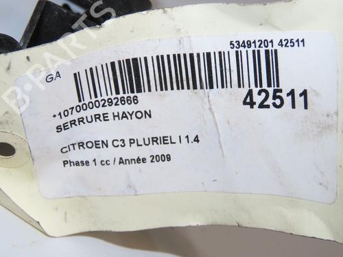 Used Tailgate lock Tailgate lock CITROËN C3 Pluriel (HB_) 1.4 HDi (68 hp) 33711727 33711727