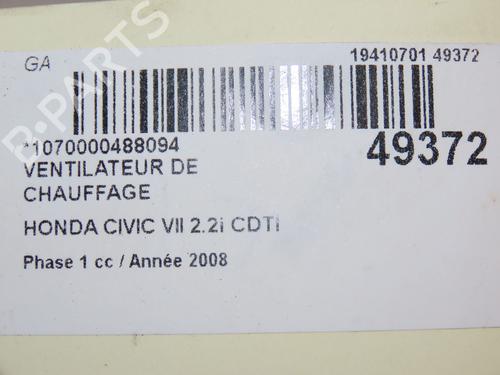 Varmeblæser HONDA CIVIC VIII Hatchback (FN, FK) 2.2 CTDi (FK3) (140 hp) 28829332