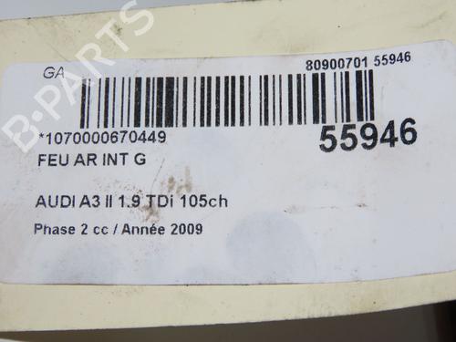 Venstre baklys, luke AUDI A3 Sportback (8PA) 1.9 TDI (105 hp) 31936029