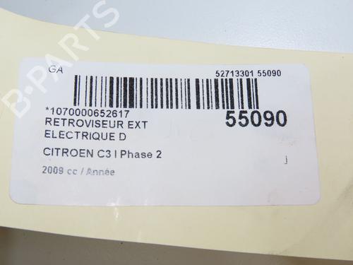 Retrovisor derecho CITROËN C3 I (FC_, FN_) 1.6 16V HDi (90 hp) 31692759