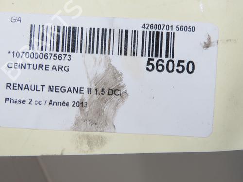Venstre bagtil seleforstrammer RENAULT MEGANE III Hatchback (BZ0/1_, B3_) 1.5 dCi (BZ0C) (90 hp) 32377367