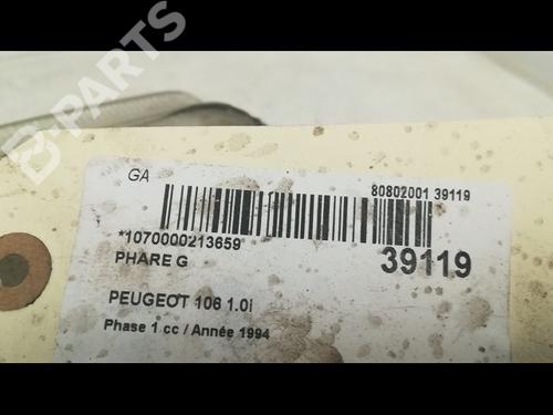 Left headlight PEUGEOT 106 I (1A, 1C) 1.0 | BP9605386C28 