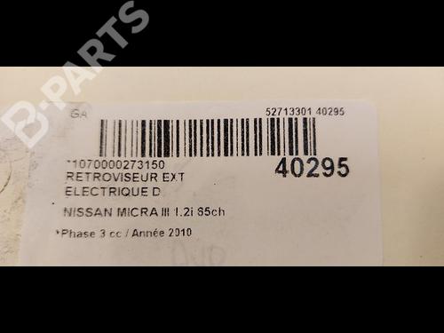 Right mirror NISSAN MICRA III (K12) 1.2 16V | BP9612896C27 