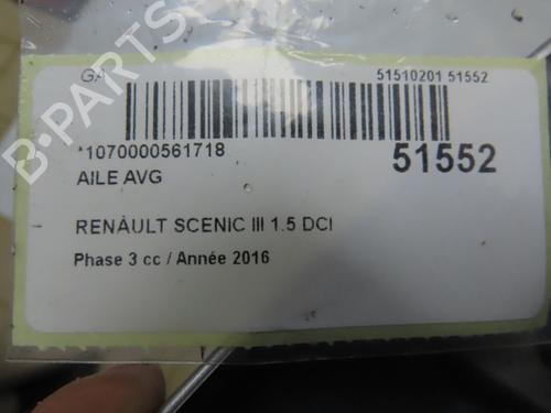 Left front fenders RENAULT SCÉNIC III (JZ0/1_) 1.5 dCi | BP28968330C41 