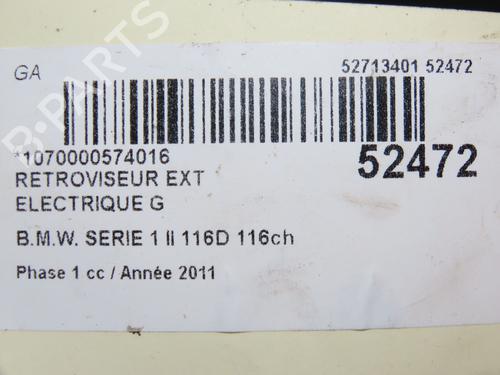 Left mirror BMW 1 (F20) 116 d | BP28831452C26 