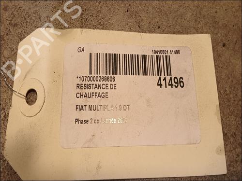 Used Heater resistor FIAT MULTIPLA (186_) 1.9 JTD (186AXE1A) (120 hp) 11677364