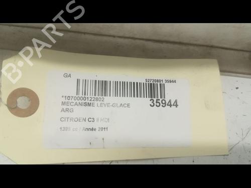 Rudehejsemekanisme venstre bagtil CITROËN C3 II (SC_) 1.4 HDi 70 (SC8HZC, SC8HR0, SC8HP4) (68 hp) 9598545