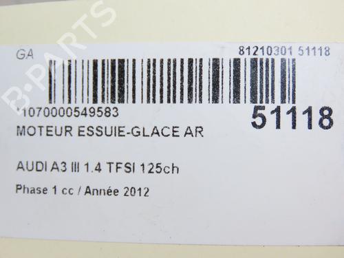Used Rear wiper motor AUDI A3 (8V1, 8VK) 1.4 TFSI (122 hp) 26404448