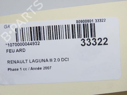 Used Right taillight Right taillight RENAULT LAGUNA III (BT0/1) 2.0 dCi (BT07, BT0J, BT14, BT1A, BT1S) (131 hp) 33711747 33711747