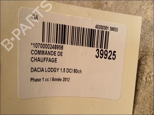 Used Climate control DACIA LODGY (JS_) 1.5 dCi (90 hp) 9609557