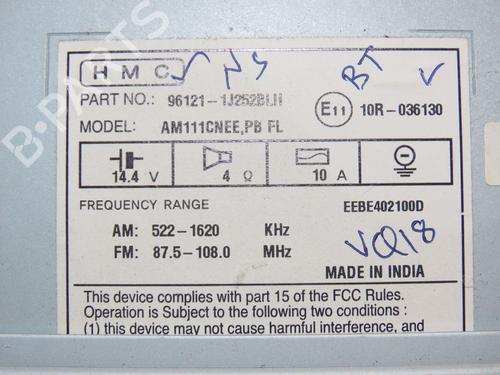 Used Radio HYUNDAI i20 I (PB, PBT) 1.2 (86 hp) 18476724