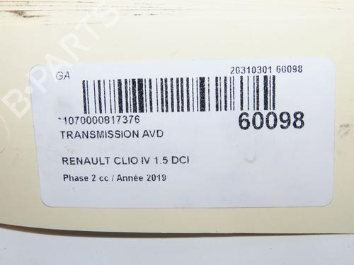 Used Right front driveshaft Right front driveshaft RENAULT CLIO IV (BH_) 1.5 dCi 75 (75 hp) 40437840 40437840