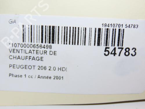 Ventilator motor PEUGEOT 206 Hatchback (2A/C) 2.0 HDI 90 (90 hp) 28801509