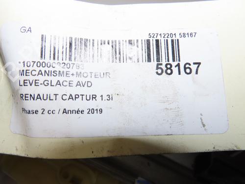 Used Front right window mechanism Front right window mechanism RENAULT CAPTUR I (J5_, H5_) 1.3 TCe 150 (J5NK, J5JS) (150 hp) 39997081 39997081