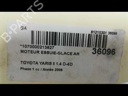 Used Rear wiper motor TOYOTA YARIS (_P9_) 1.4 D-4D (NLP90_, NLP90R) (90 hp) 9605419