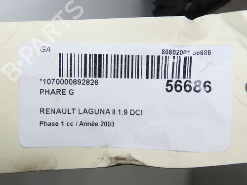 Phare gauche RENAULT LAGUNA II (BG0/1_) 1.9 dCi (BG08, BG0G) (120 hp) 31984658